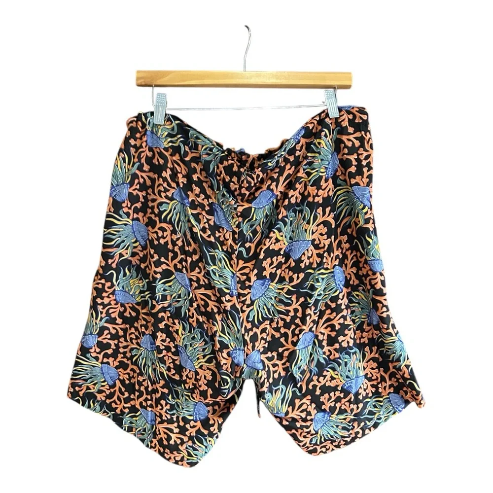 VINTAGE 80s NICK & NORA x SHADY CHARACTER‎ Jelly Fish Print Shorts OSFM RARE